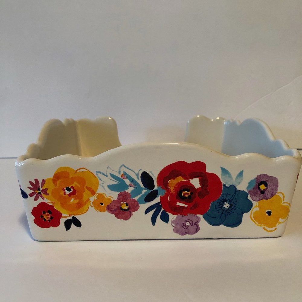 Pioneer Woman Flea Market Stoneware Napkin Holder Box Floral